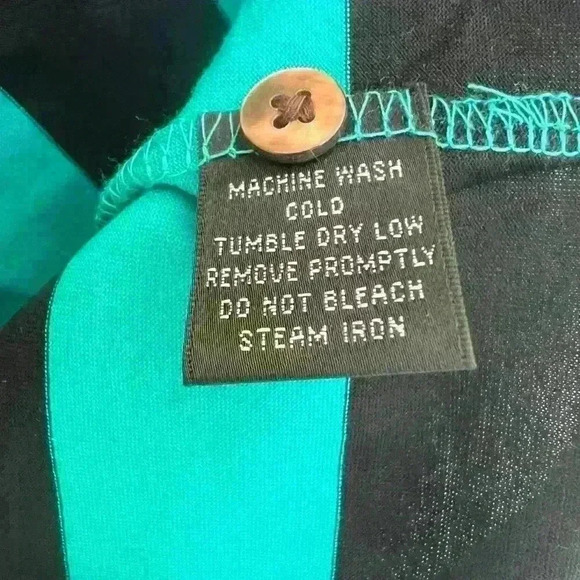 Nick Price Men’s  Teal and Black Striped Golf Polo Size Large - Picture 4 of 5